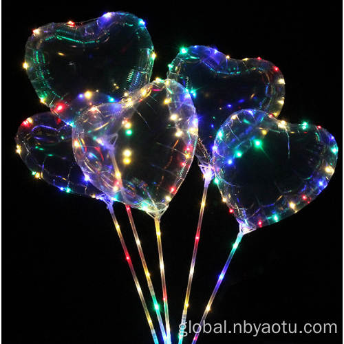 Birthday Foil Balloons led colorful light transparent bobo stars balloon Manufactory